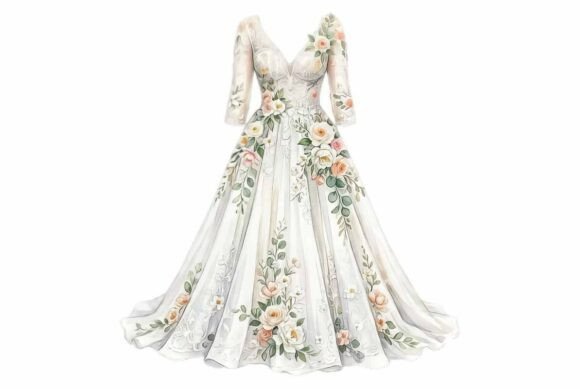 Download White Wedding Dress Bridal Clipart - Wedding Collection