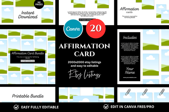 Download 20 Affirmation Card Etsy Mockup - Premium Resources