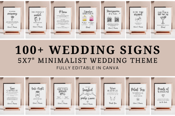 Download Minimalist Wedding Signs Template - Premium Bundle